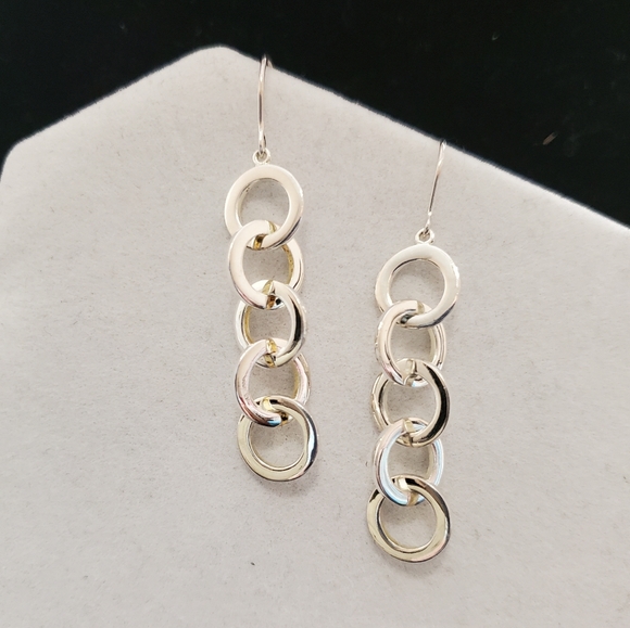 Sterling Interlocking Circles Earrings by C^A - Picture 5 of 12